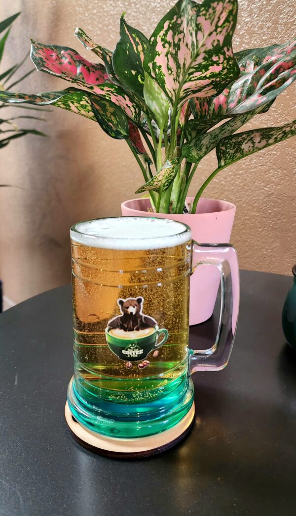 a mug full of beer on the table